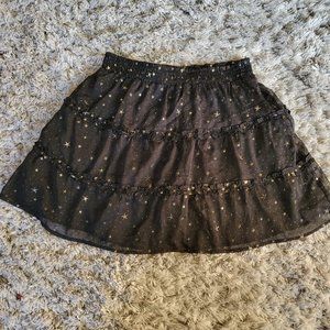 Celestial Gold Stars Black Skirt - Altar'd State